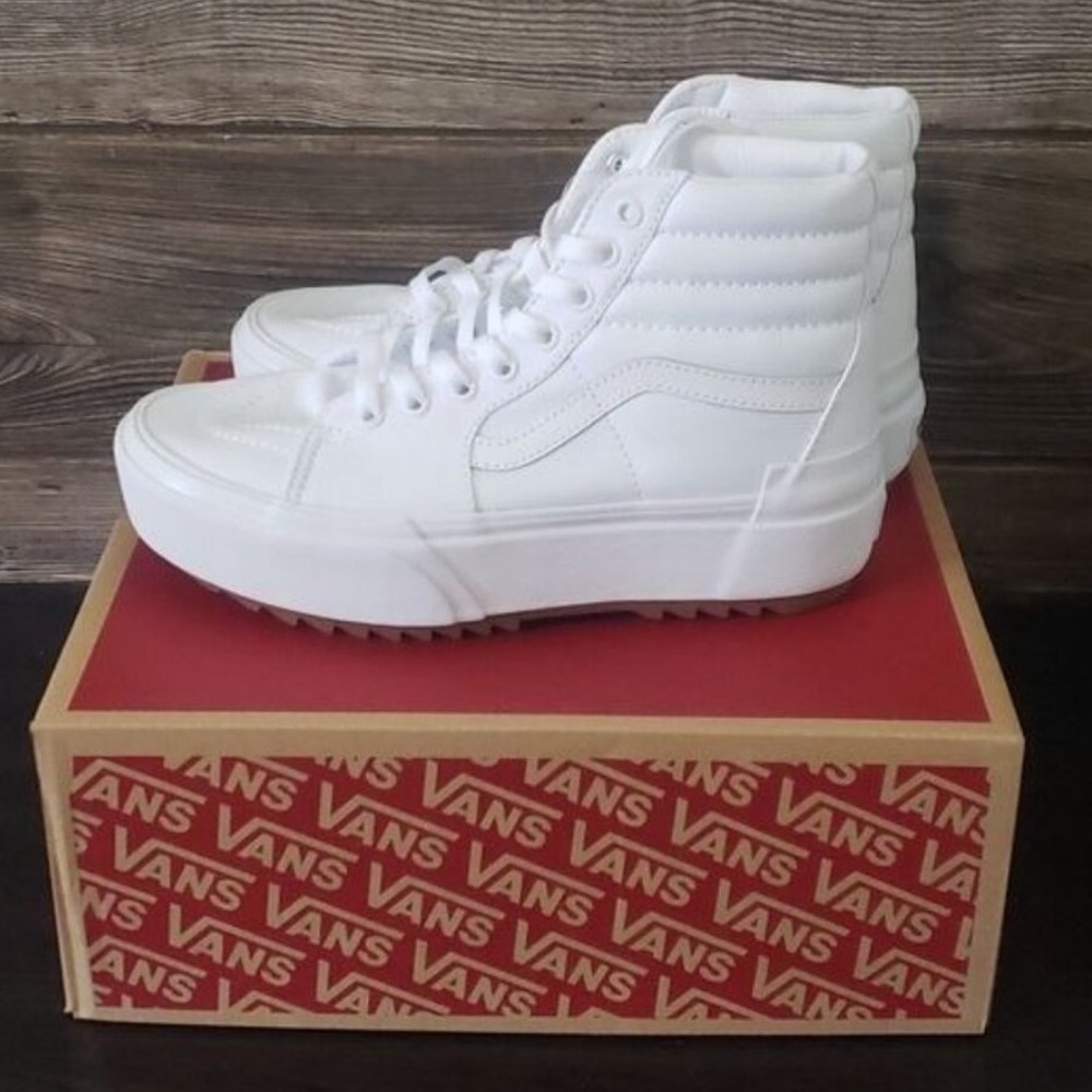 Vans White Canva Sk8 Platform High-Top Sneakers